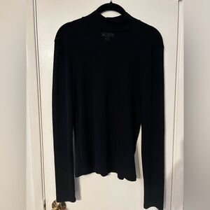 Topshop black mesh mock neck top